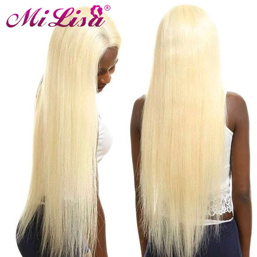 Burgundy Straight Lace Front Human Hair Wig 613  Blonde Orange Blue Lace Front Wig Brazilian Remy HD Lace Frontal Wigs For Women