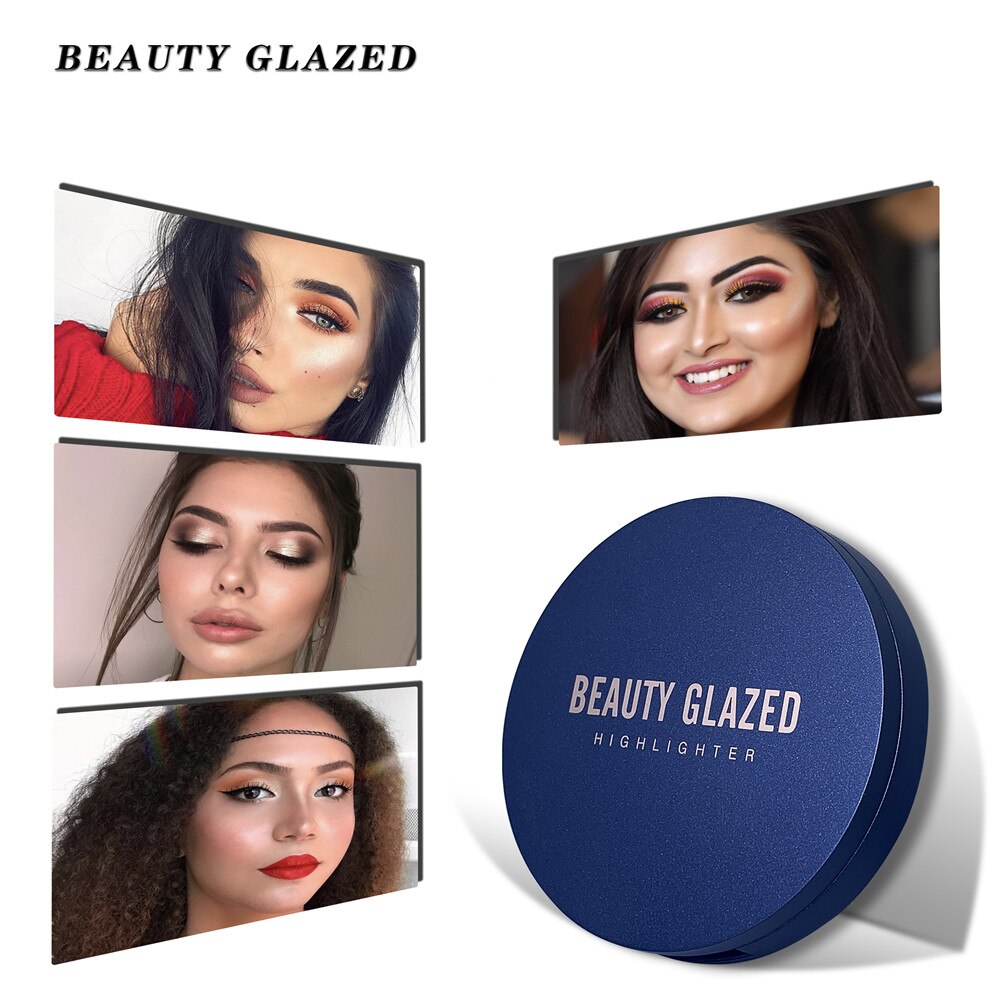 Traci K BEAUTY GLAZED Highlighter Powder Palette Face Contouring Makeup Eyeshadow Palette Face Bronzer Highlighter Brighten Skin 8 Color