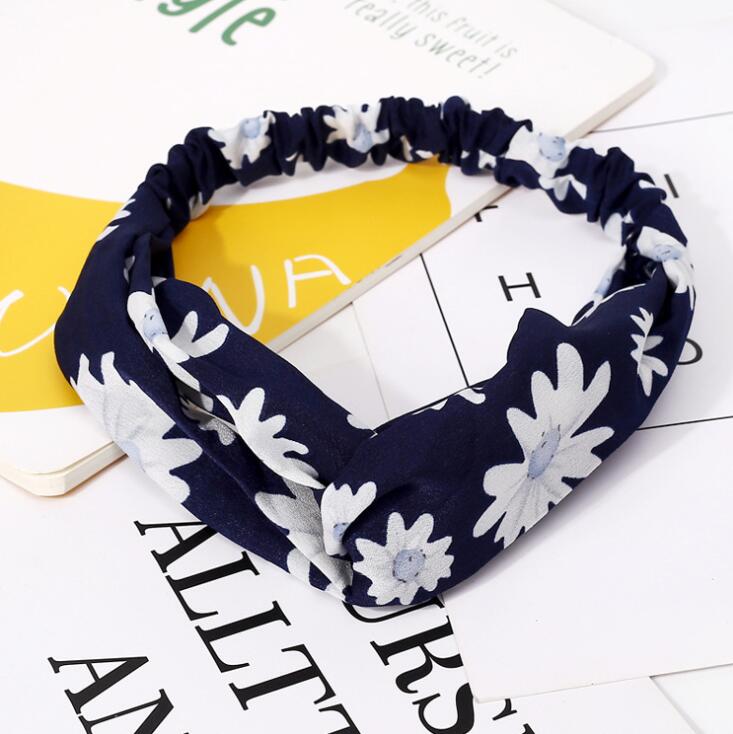 Fashion Women Girls Bohemian Hair Bands Print Headbands Vintage Cross Turban Bandage Bandanas HairBands Hair Accessories