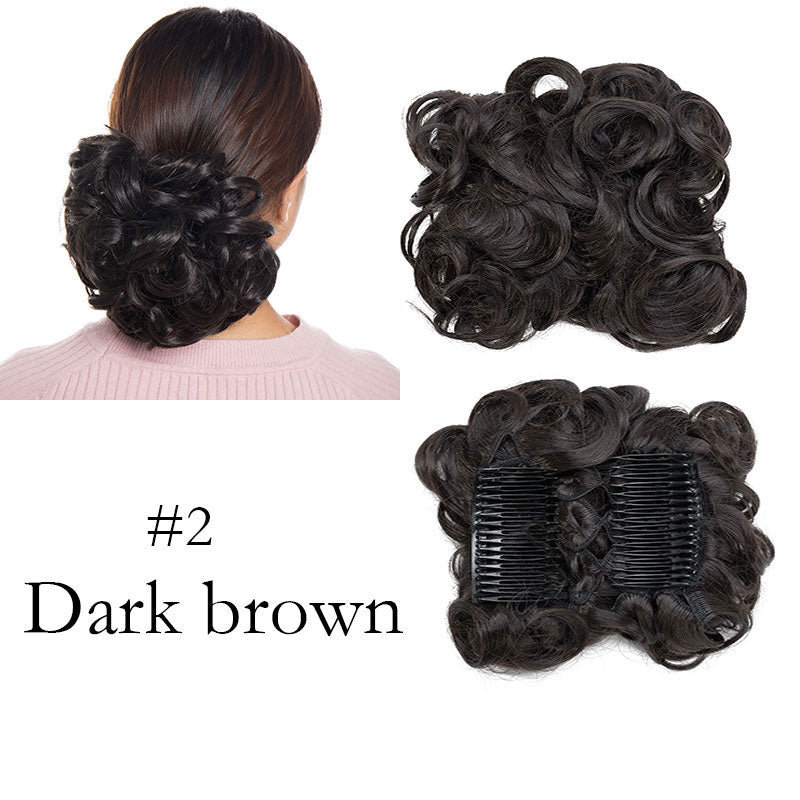 LARGE Comb Clip In Curly Hair Extension Synthetic Hair Pieces Chignon Women Updo Cover Hairpiece Extension Hair Bun