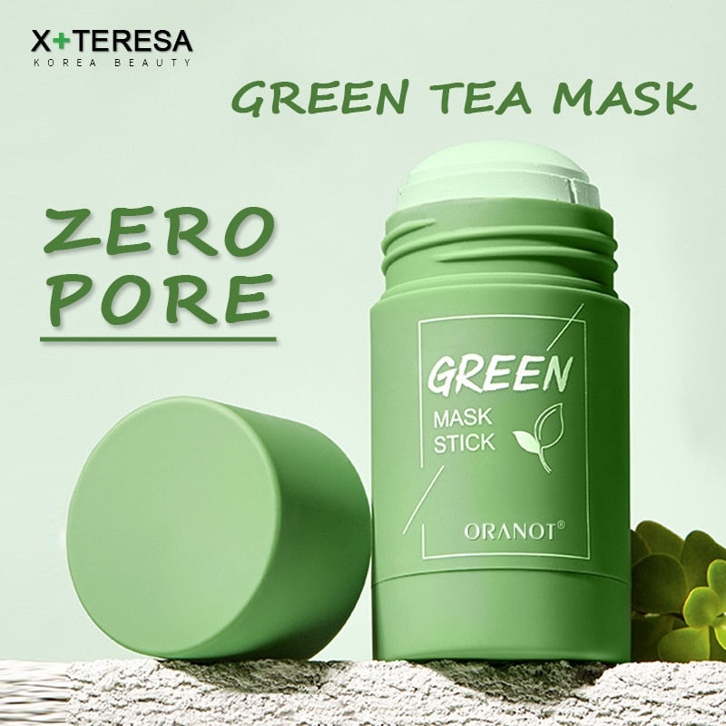 Traci K Beauty Green Tea Mask  or Eggplant -Solid Face Mask Stick Oil Control Moisturizing Cleaning Mask Acne Treatment Blackhead Remove Pores Purifying