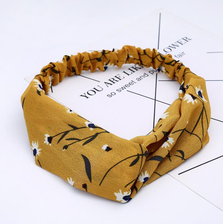 Fashion Women Girls Bohemian Hair Bands Print Headbands Vintage Cross Turban Bandage Bandanas HairBands Hair Accessories