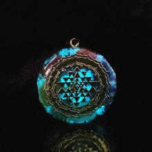 Load image into Gallery viewer, Orgonite Pendant. Sri Yantra Necklace Sacred Geometry Chakra Energy Necklace Meditation Jewelry
