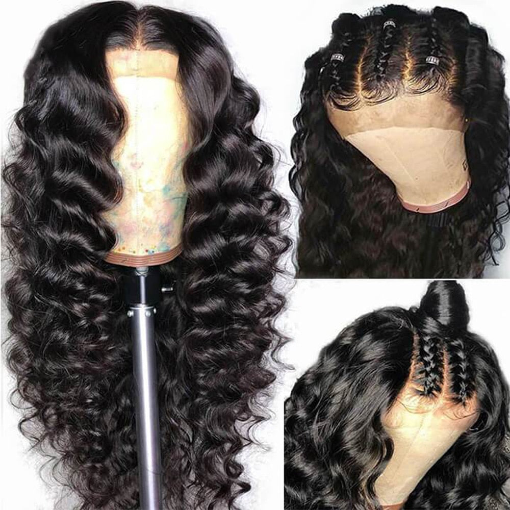 Highlight Loose Deep Wave Wig Colored Human Hair Wigs Honey Blonde Deep Curly Lace Front Human Hair Wigs Brazilian Closure Wigs