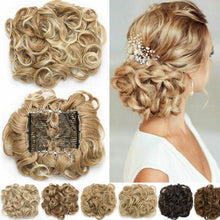 Load image into Gallery viewer, LARGE Comb Clip In Curly Hair Extension Synthetic Hair Pieces Chignon Women Updo Cover Hairpiece Extension Hair Bun
