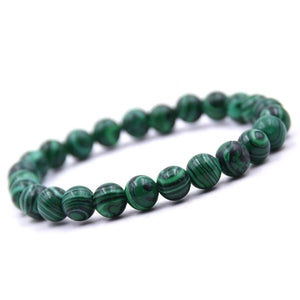 Diabetes Relie/ Anxiety/Depression relief Bracelet Lucky Jewelry Gift Chyscocolla / Malachite/ Black Agate