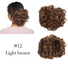 Load image into Gallery viewer, LARGE Comb Clip In Curly Hair Extension Synthetic Hair Pieces Chignon Women Updo Cover Hairpiece Extension Hair Bun
