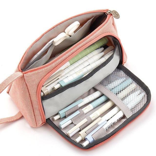 20 Colors Large Capacity Makeup Case Kawaii Pencilcase School Pen Case Supplies Pencil Bag School Box Pencils Pouch Stationery