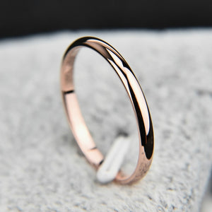 Titanium Steel Rose Gold Anti-allergy Smooth Simple Wedding Couples Rings Bijouterie for Man or Woman Gift Women Wedding Rings