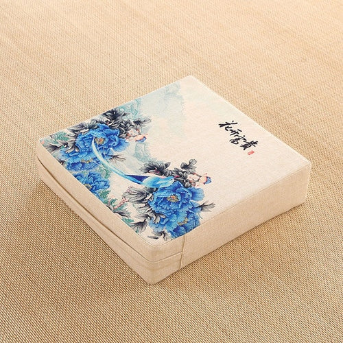 Square Futon Cushion Thickened Tatami Japanese Style Tea Table Living Room Winter Heighten Cushion Can Be Removed Washed 40x6cm