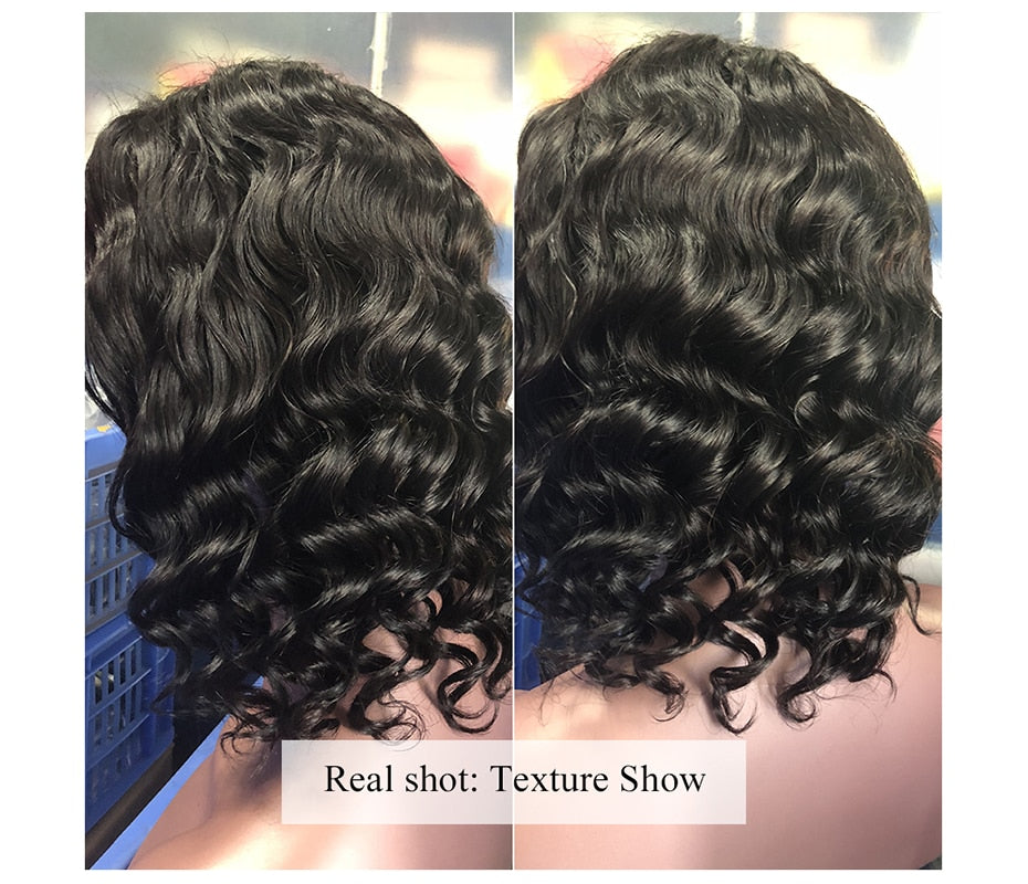 Short Bob Wig Lace Front Human Hair Wigs 13x4 Brazilian Wavy Glueless Bob Frontal Wigs For Women Perruque Cheveux Humain