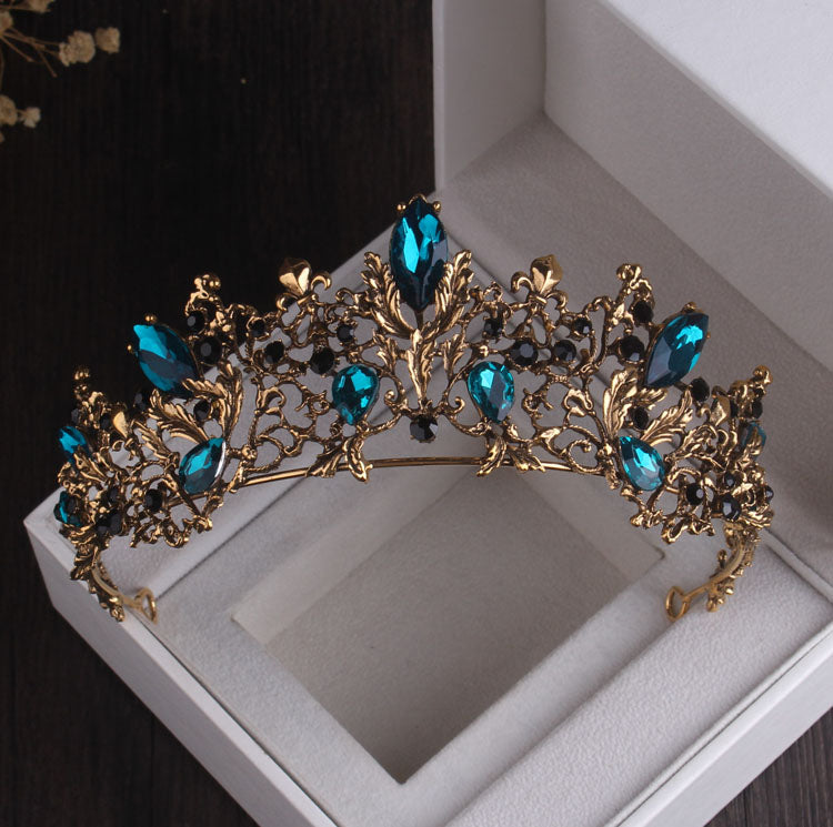 ASHES TO BEAUTY CROWNS-Baroque Black Crystal Pearl Bridal Tiaras Crown Rhinestone Pageant Diadem Bride Headband Wedding Hair Accessories Tiara De Noiva
