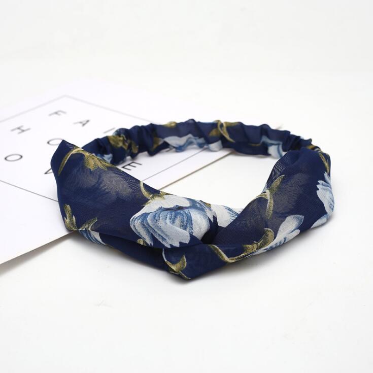 Fashion Women Girls Bohemian Hair Bands Print Headbands Vintage Cross Turban Bandage Bandanas HairBands Hair Accessories