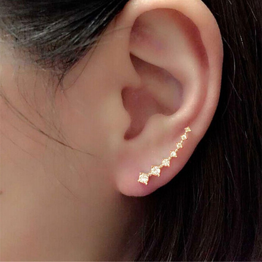 1Pair Rhinestone Crystal Earrings Ear Hook Stud Hot Sale Fashion Jewelry Fashion Hot Sale Jewelry Aretes