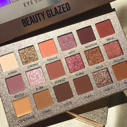 Traci K Beauty 18 Color Beauty Glazed Eyeshadow Palette Eye Makeup Shining Glitter Pigment Smoky Eye Shadow Pallete Waterproof Cosmetics