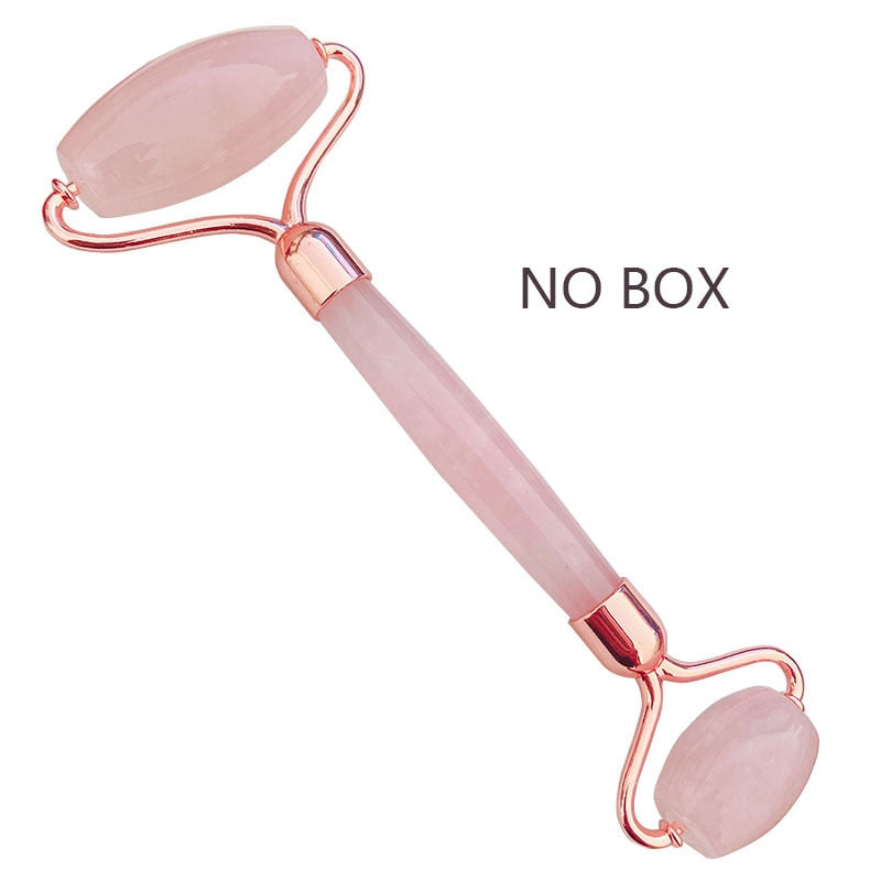 Traci K Beauty Jade Roller Facial Face Jade Massage Roller Rose Quartz Scraper Jade Massager Tools Slimming Face Natural Wrinkle Removal