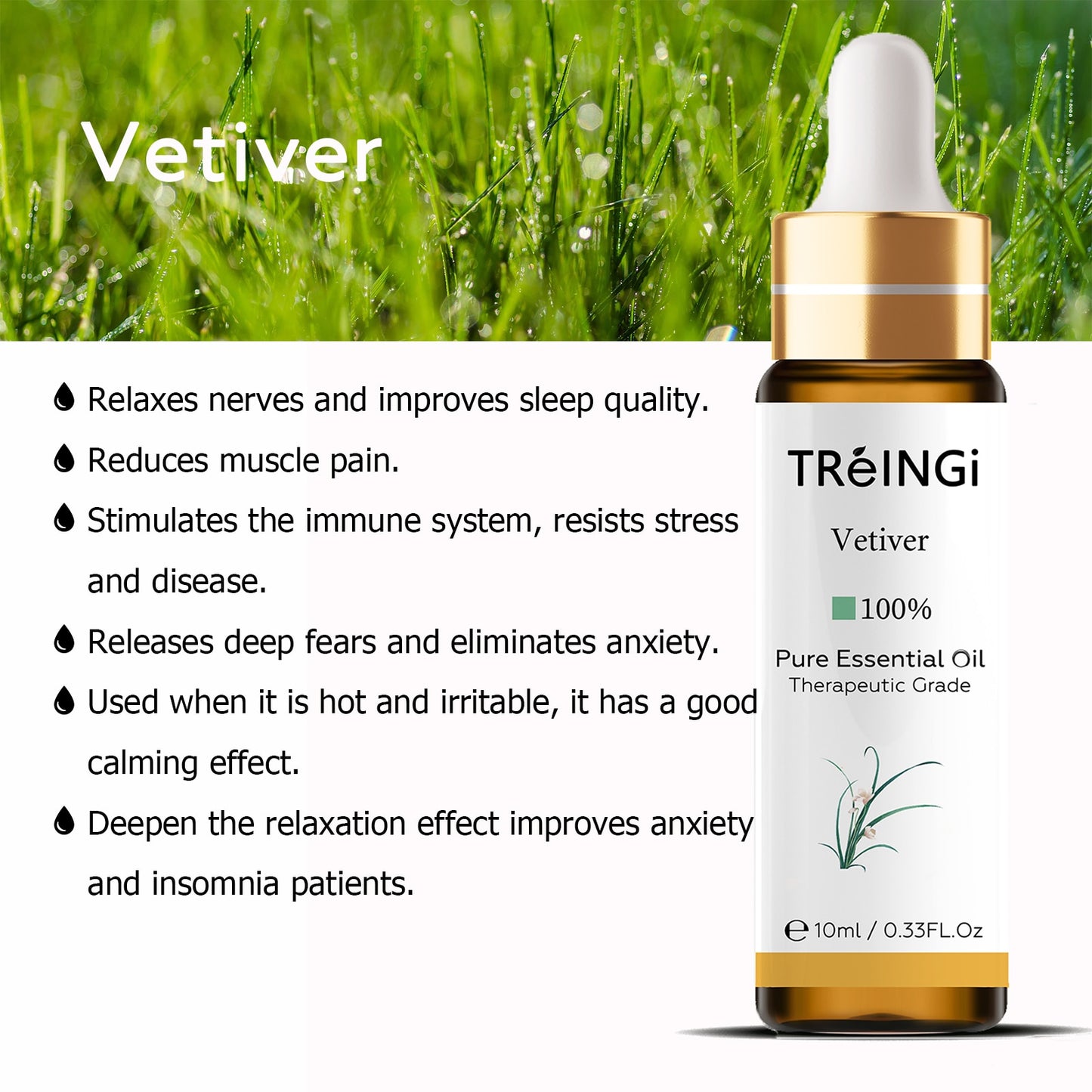 10ml Pure Natural Essential Oils -Jasmine Lavender Rose Vanilla Mint Sage Cinnamon Bergamot Tea Tree Oil with Dropper