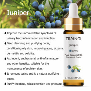 10ml Pure Natural Essential Oils -Jasmine Lavender Rose Vanilla Mint Sage Cinnamon Bergamot Tea Tree Oil with Dropper