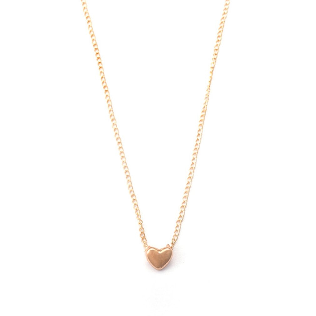 Gold Chain Choker Necklace Heart Shape Pendent Long Chain Delicate Fashion Choker Gold Rosegold Color Jewelry Gift for Women
