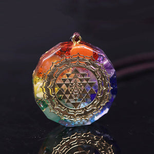 Orgonite Pendant. Sri Yantra Necklace Sacred Geometry Chakra Energy Necklace Meditation Jewelry