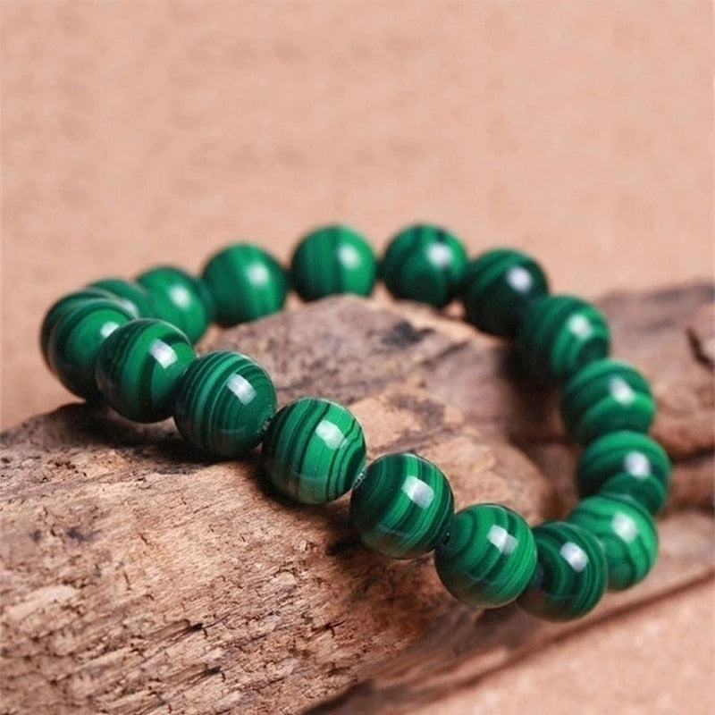 Diabetes Relief/ Anxiety/Depression relief Bracelet Lucky Jewelry Gift Chyscocolla / Malachite/ Black Agate
