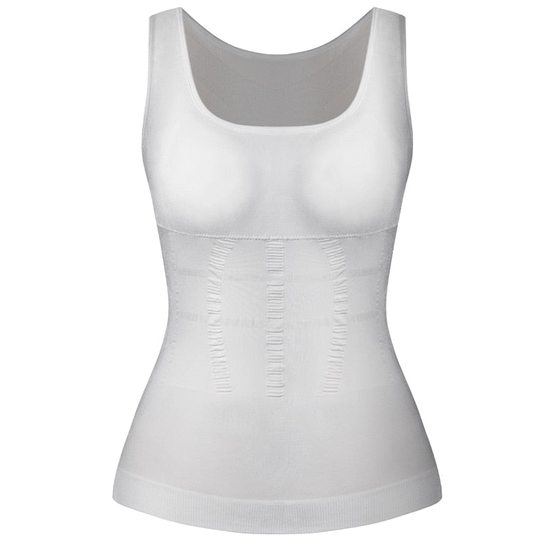 Women Padded Shapewear Camisole Body Shaper Compression Shirt With Pads Waist Trainer Tummy Slimming Tank Tops Seamless Corset