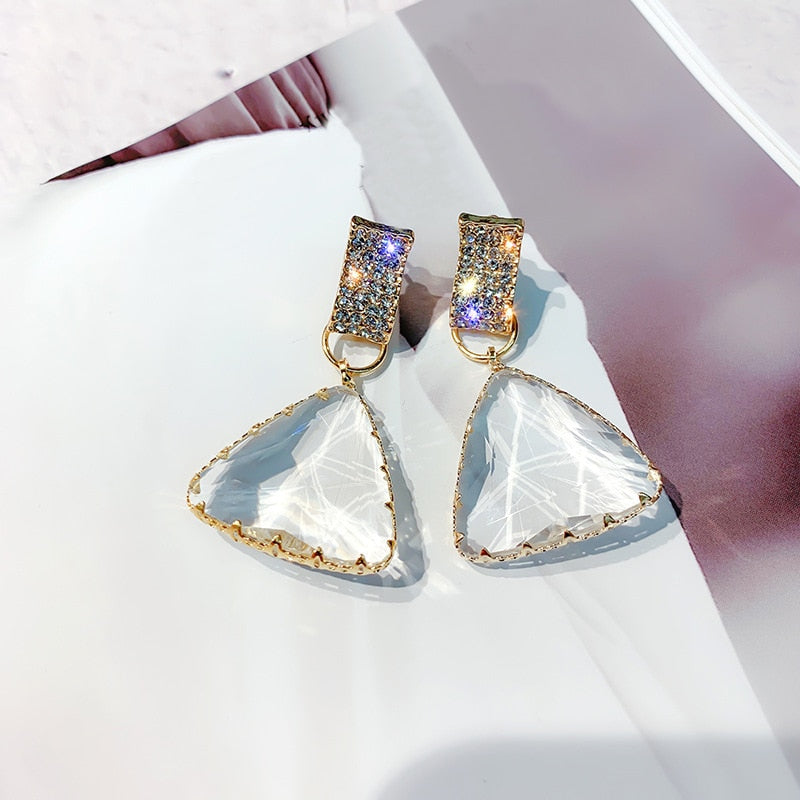 Fashion Charming Hoop Earrings Lady Super flash Single Row Rhinestones Earrings Ladies Accessories Jewelry 1 Pair
