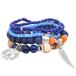 Crazy FengShu Natural Stone Strand Bracelets For Women Elastic 3 Layers Charm Bracelet Bangles Womens Wristband Gift Jewelry Gift