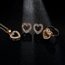 Load image into Gallery viewer, 5 Pieces / Set Heart Gold Color Crystal Party Engagement Anniversary Wedding Jewelry Set Gifts For Women
