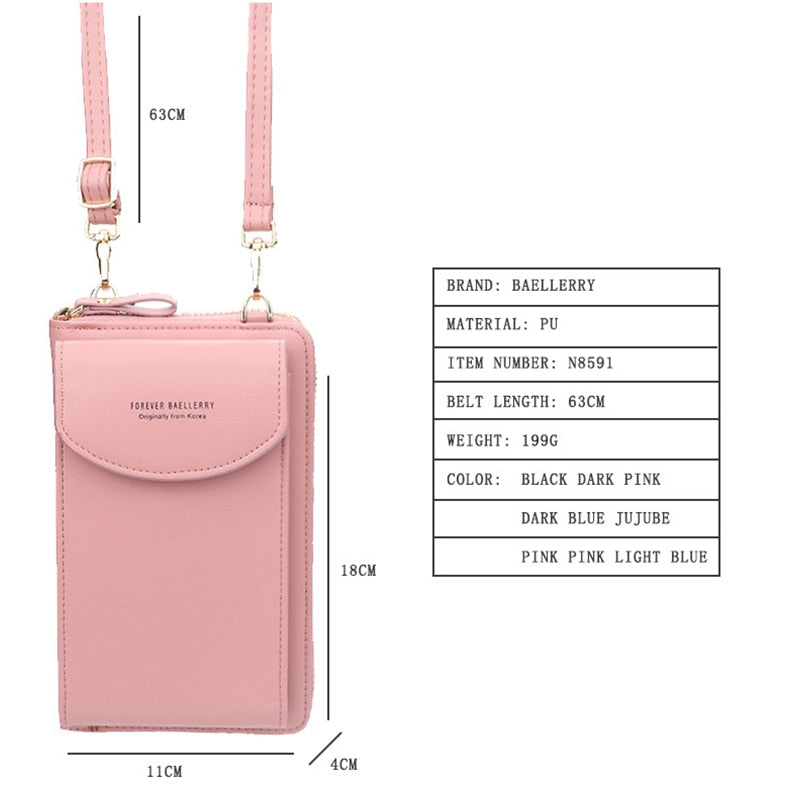 Wallet women Diagonal PU multifunctional mobile phone clutch bag Ladies purse large capacity travel card holder passport cover