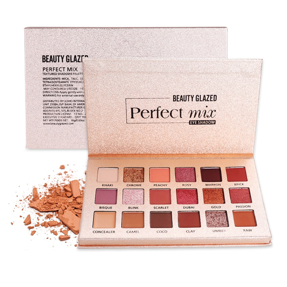 Traci K Beauty 18 Color Beauty Glazed Eyeshadow Palette Eye Makeup Shining Glitter Pigment Smoky Eye Shadow Pallete Waterproof Cosmetics