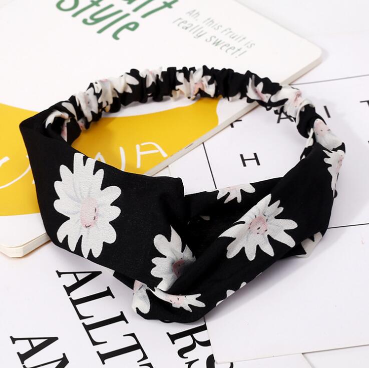 Fashion Women Girls Bohemian Hair Bands Print Headbands Vintage Cross Turban Bandage Bandanas HairBands Hair Accessories