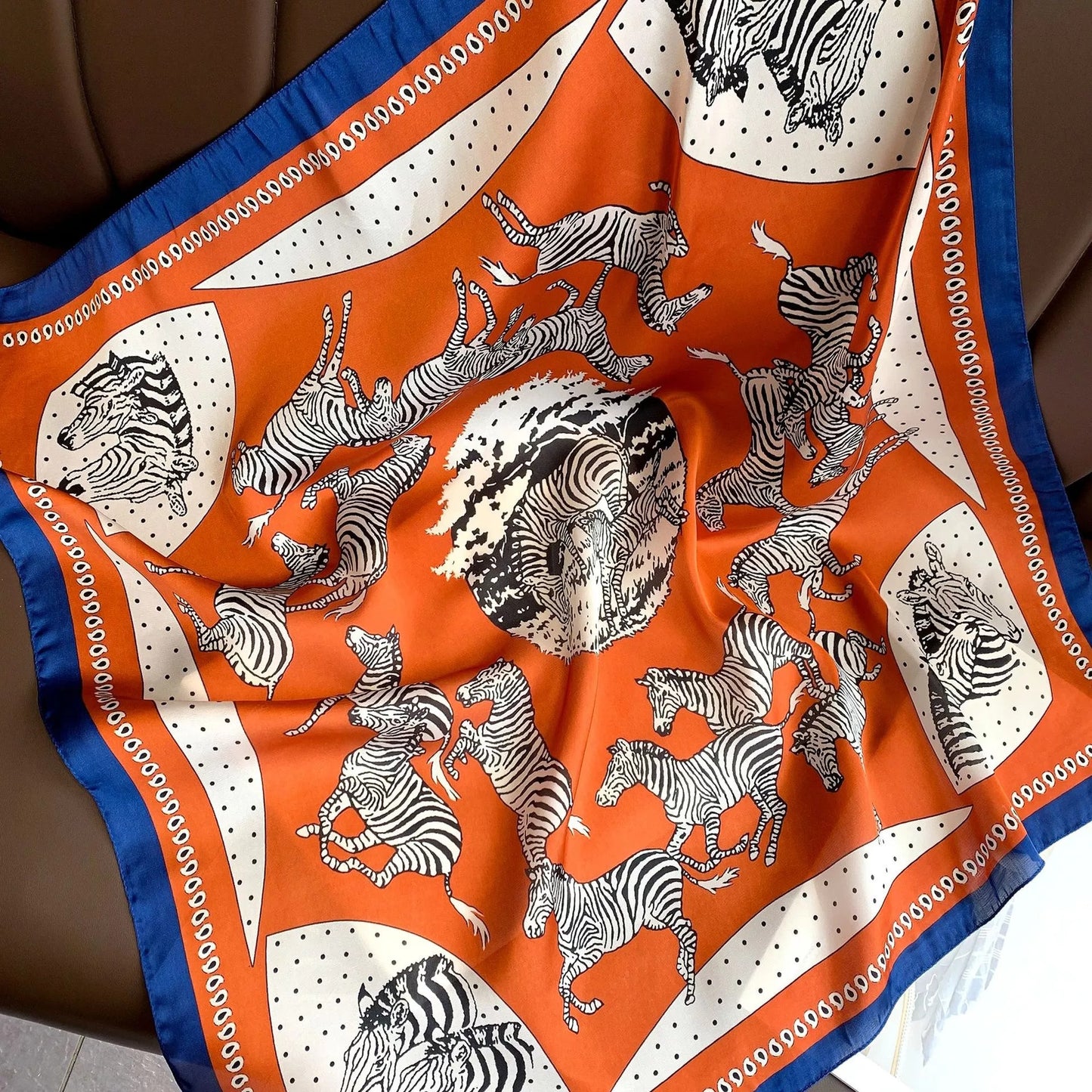 70*70cm Fashion Silk Satin Hair Scarf Women Handkerchief Printed Female Square Head Bandana Small Neck muffler hijab lady gir