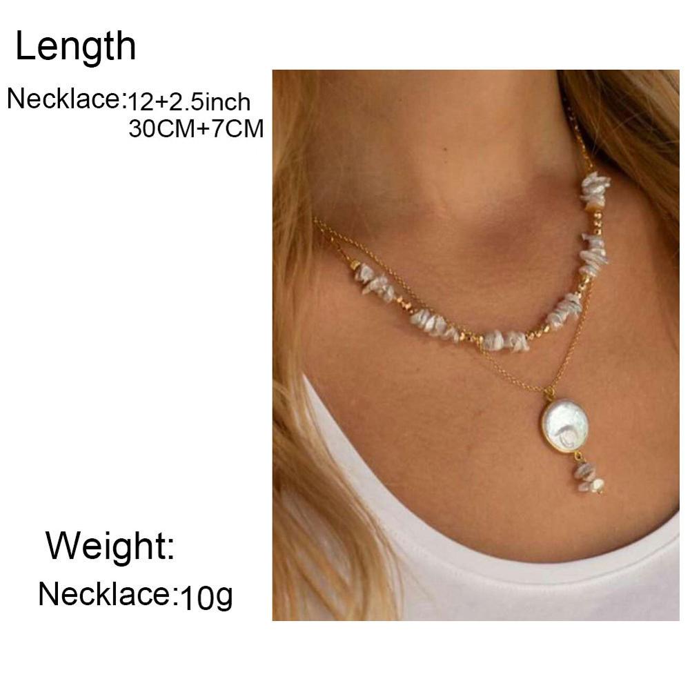 Multi Layer Coin Pearl Necklace for Women  Fashion Natural Freshwater Pearl Pendant Necklace Boho Jewelry Best Friend Gift