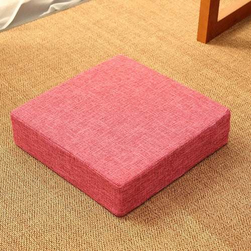 Square Futon Cushion Thickened Tatami Japanese Style Tea Table Living Room Winter Heighten Cushion Can Be Removed Washed 40x6cm