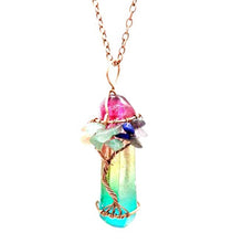 Load image into Gallery viewer, Fashion Hexagonal Column Quartz Necklaces Pendants Vintage Natural Stone Bullet White Crystal Energy Necklace
