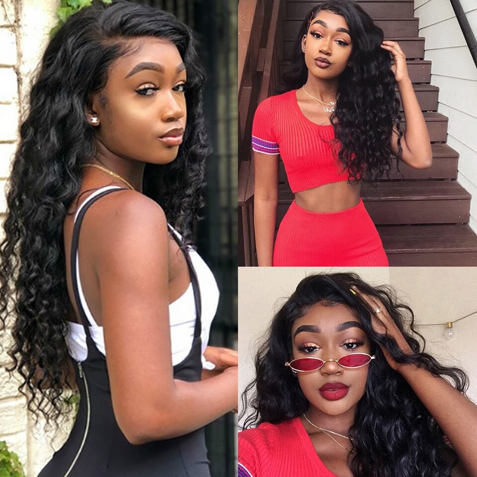 Highlight Loose Deep Wave Wig Colored Human Hair Wigs Honey Blonde Deep Curly Lace Front Human Hair Wigs Brazilian Closure Wigs