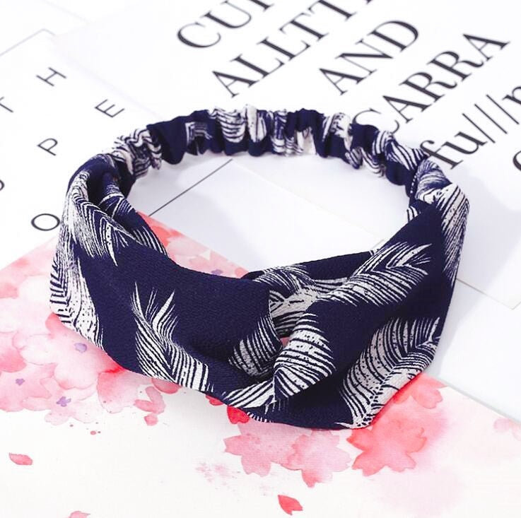 Fashion Women Girls Bohemian Hair Bands Print Headbands Vintage Cross Turban Bandage Bandanas HairBands Hair Accessories