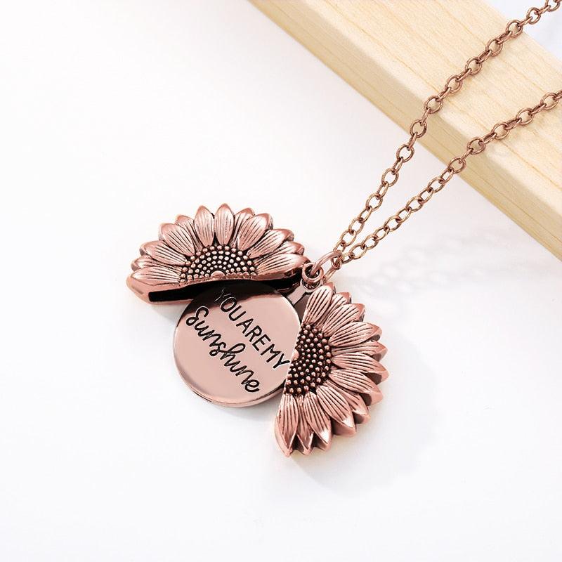 You Are My Sunshine Necklaces For Women Lover Rose Gold Silver Color Long Chain Female Sunflower Pendant Necklace 🌻 buying this product supports UKraine