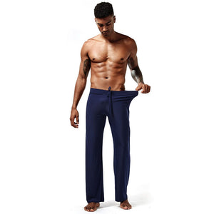 Zen or Yoga Pants For Men, Yoga For Man, Low Waist Pants Drawstring Fastening Trousers, Slippery Texture Loungewear, Meditation For Men
