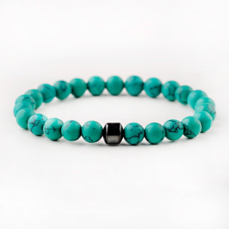 Cylinder Hematite Bracelets For Men Classic Nature Stone Beads Bracelets & Bangles Homme Yoga Jewelry UNISEX