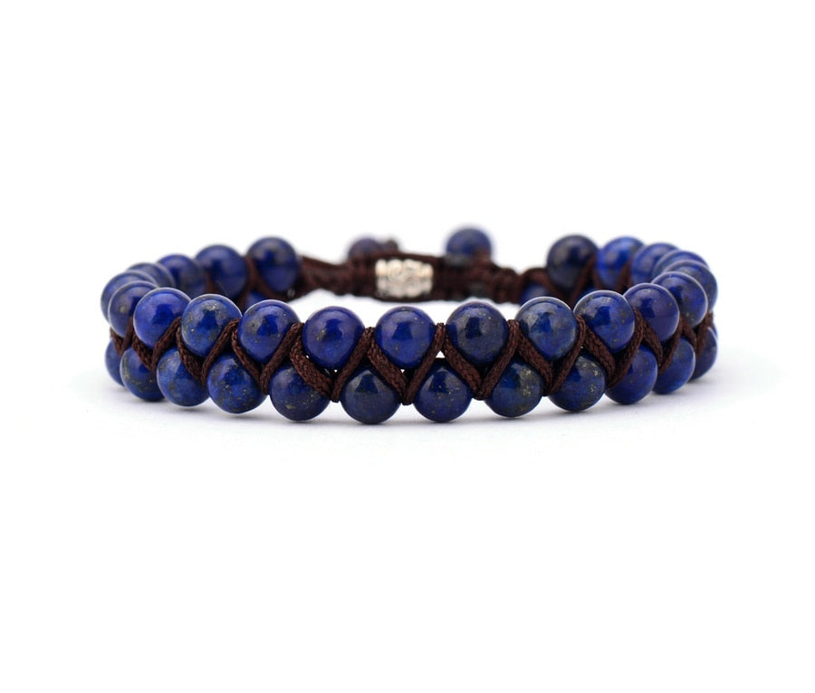 ZEN Men Bracelet Cool African Stone Beads Braided Cuff Bracelet Handmade Friendship Bracelets Mens Charm Bracelet Jewelry