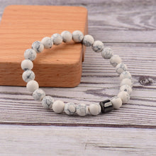 Load image into Gallery viewer, Cylinder Hematite Bracelets For Men Classic Nature Stone Beads Bracelets &amp; Bangles Homme Yoga Jewelry UNISEX
