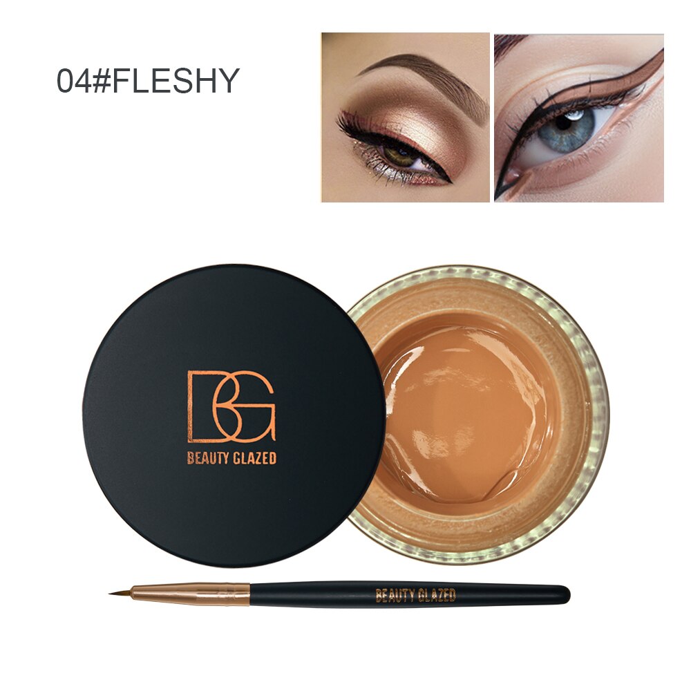 Traci K Beauty Glazed Fix Line Eyeliner Gel for Women with Brush Semi Permanent Waterproof Eyebrow Gel for Women Beauty Winged Liner