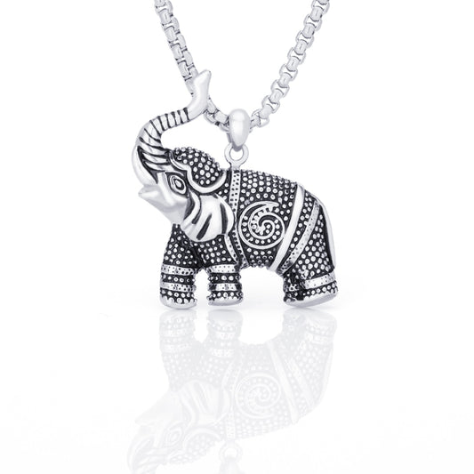 Elephant Pendant Necklace Stainless Steel Lucky Animal Gold Chain Necklaces Pendants Jewelry Accessories Gifts For Men Women