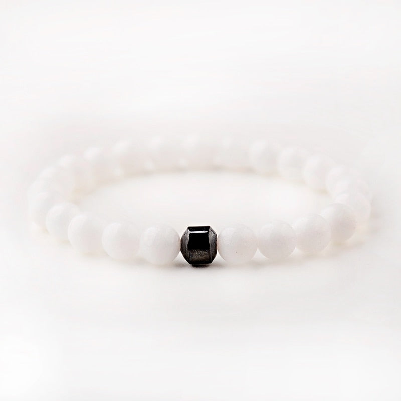 Cylinder Hematite Bracelets For Men Classic Nature Stone Beads Bracelets & Bangles Homme Yoga Jewelry UNISEX