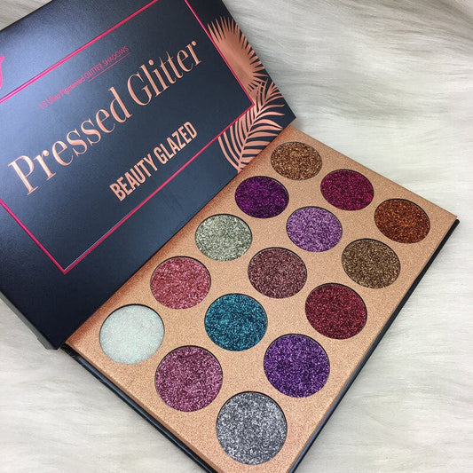 Beauty Glazed glamierres Glitz Glam Eyeshadow Palette 10 Insanely Pigmented Matte Glitter Shades Glow Eye Shadow Pallete Makeup