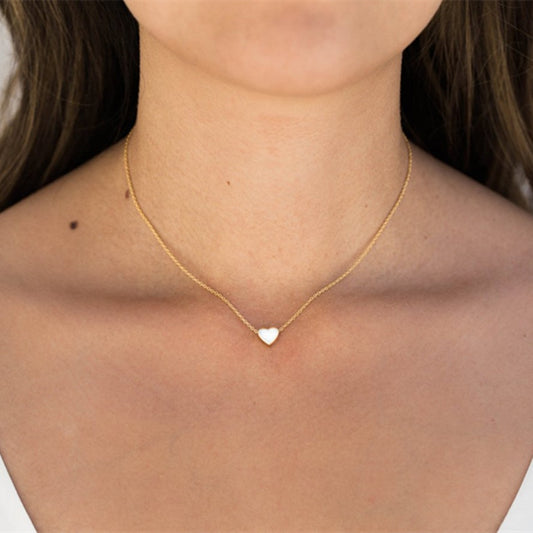 Choker Necklace Stainless Steel Rose Gold Color Dainty Heart Pendant Necklaces For Women Wedding Jewelry Kolye Bridesmaid Gifts