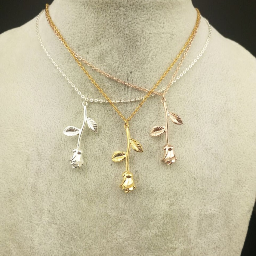 V Attract Bijoux Femme Collier Pink Gold Rose Flower Statement Necklace Women Maxi Choker Boho Jewelry Graduation Gift Kolye