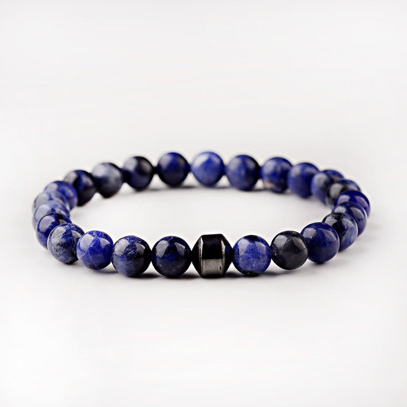 Cylinder Hematite Bracelets For Men Classic Nature Stone Beads Bracelets & Bangles Homme Yoga Jewelry UNISEX